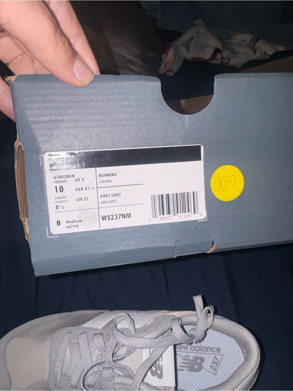 New Balance Light Gray & White-10W - Picture 2 of 4